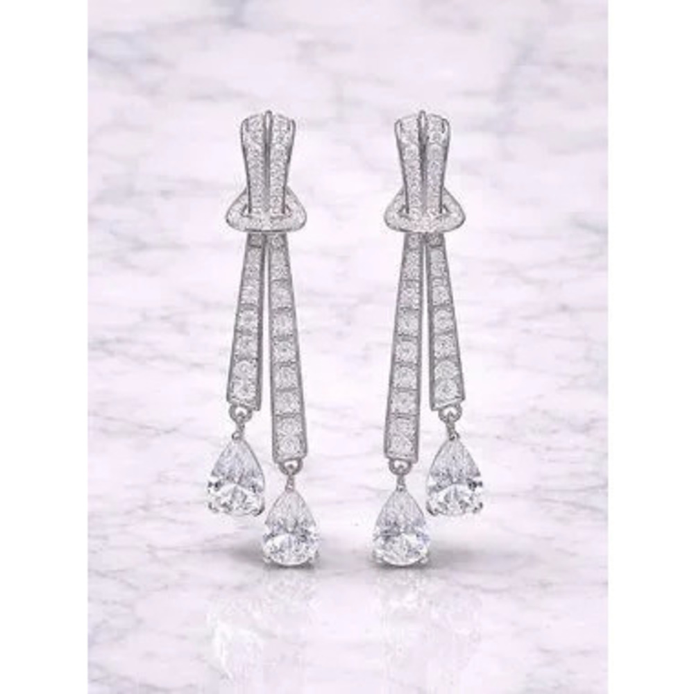 "Renley" Silver Art Deco Earrings
